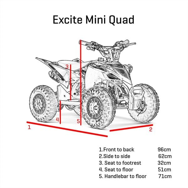 Excite 1000w Pink Kids 2023 Premium Electric Mini Quad Bike