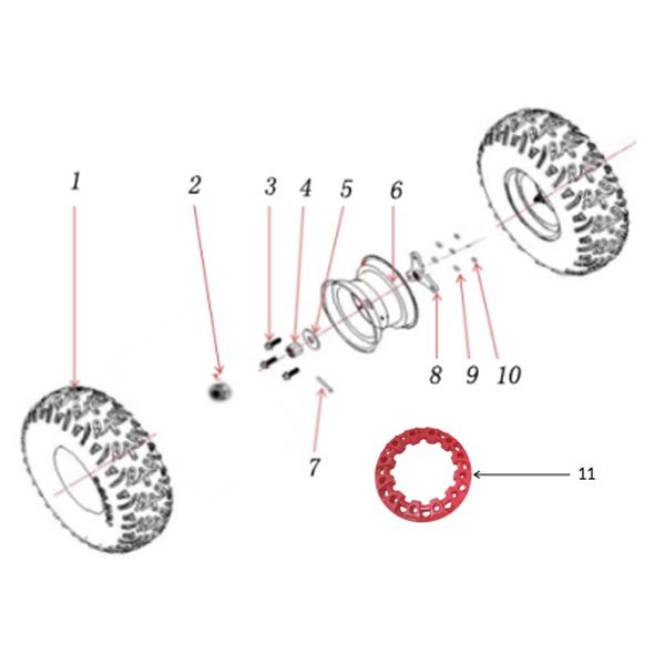 FunBikes X-Max Roughrider 1500w Electric Quad Bike Rear Wheel Nut Split Pin