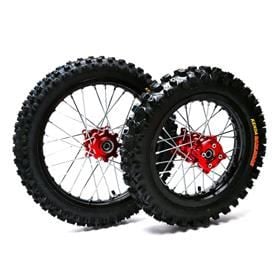 Pit Bike Red CNC Wheels Kenda Tyres SDG Hub 14 12