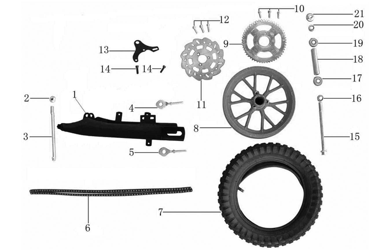 Funbikes Cobra Dirt Bike Swing Arm Bolt