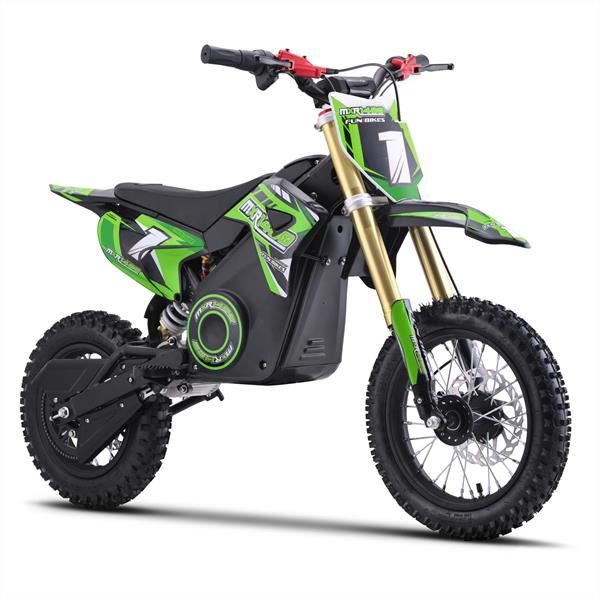 FunBikes MXR 1300w 48v Lithium Electric Motorbike 12/10 65cm Green Kids Dirt Bike