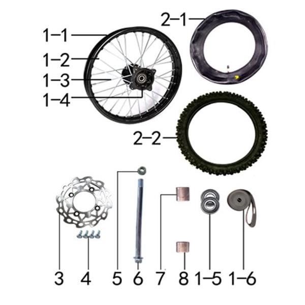 M2R KX110F Pit Bike 16mm Front Axle Spacer  