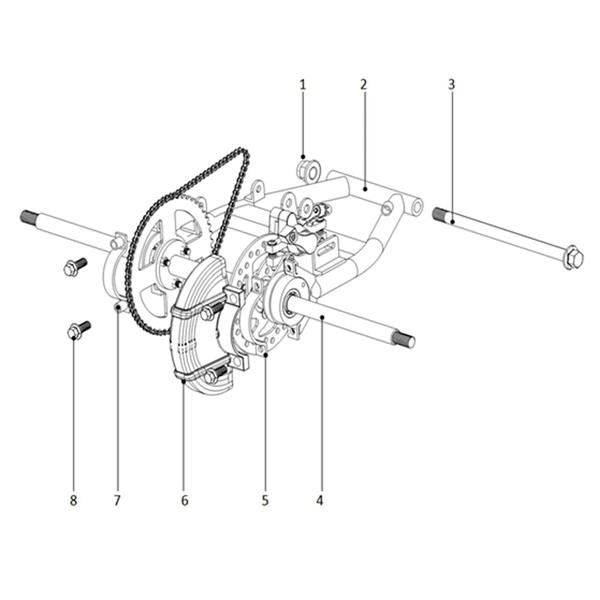 Funbikes Ranger 49cc Mini Quad Rear Swing Arm
