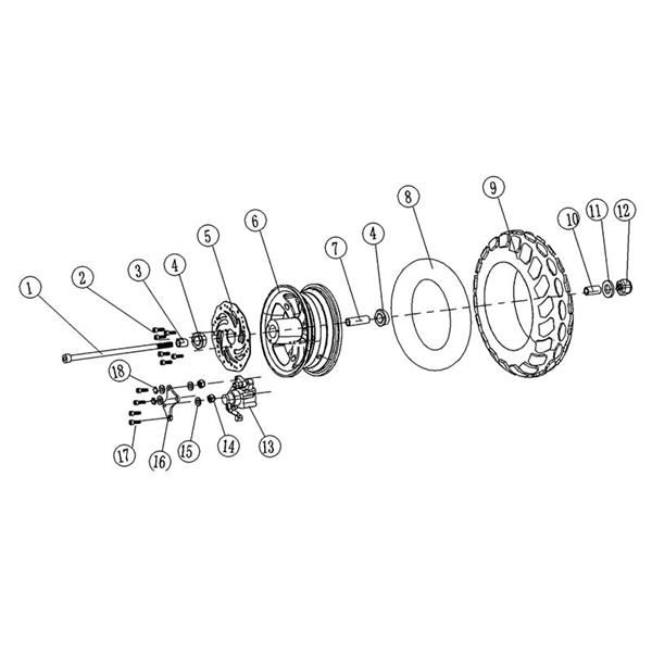 Chaos GT1600 Electric Scooter Front Brake Disc Bolt