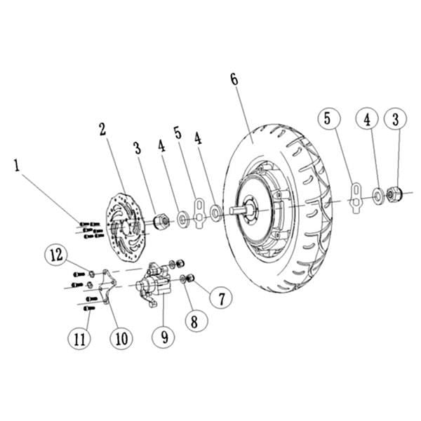 Chaos GT1600 Electric Scooter Rear Caliper Bolt
