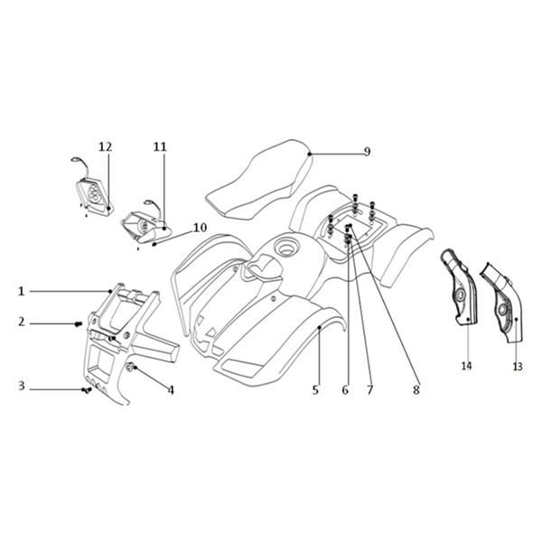 Funbikes Ranger 49cc Mini Quad Right Frame Cover