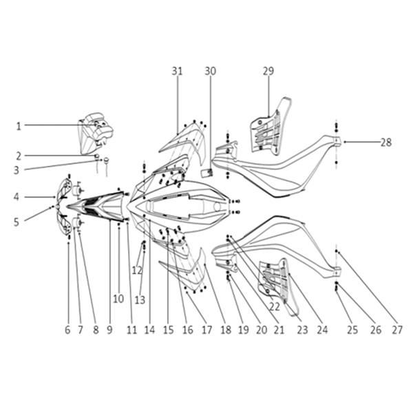 FunBikes Xtrax Sport 125cc Quad Bike Front Plastic Body