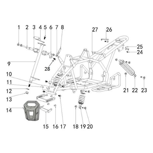FunBikes Excite 50cc Mini Quad Front Number Board Bracket Bolt