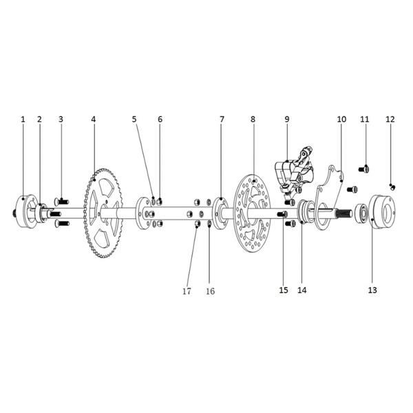 FunBikes Excite 50cc Mini Quad Rear Brake Caliper
