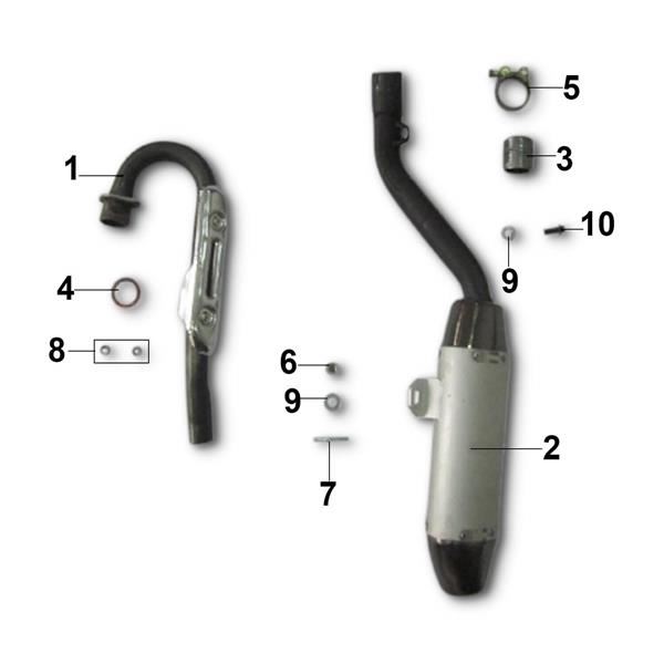 Xtrax Sport 250cc Quad Bike Front Exhaust Pipe to Engine Lock Nut