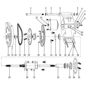 Bike rear best sale axle parts