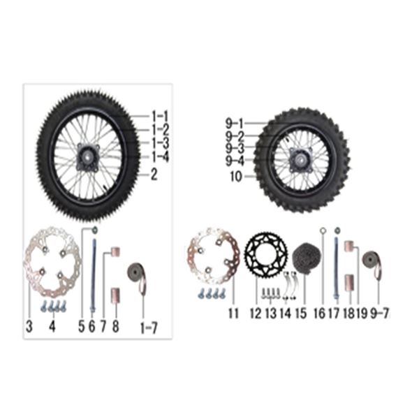 14 pit bike front wheel